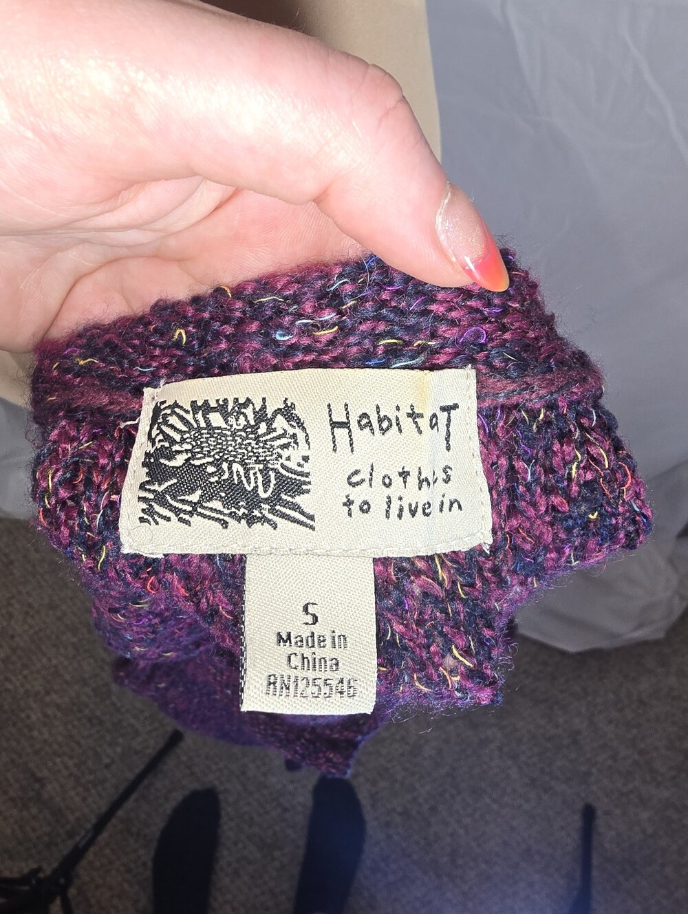 Purple Multicolor Knit Button-Front Vest - Picture 9 of 9